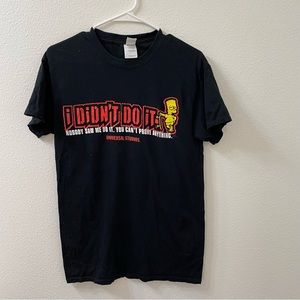 Universal studios the simpsons bart I didn’t do it shirt black small